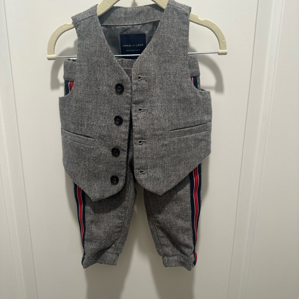 Janie and Jack Gray Kids Matching Set